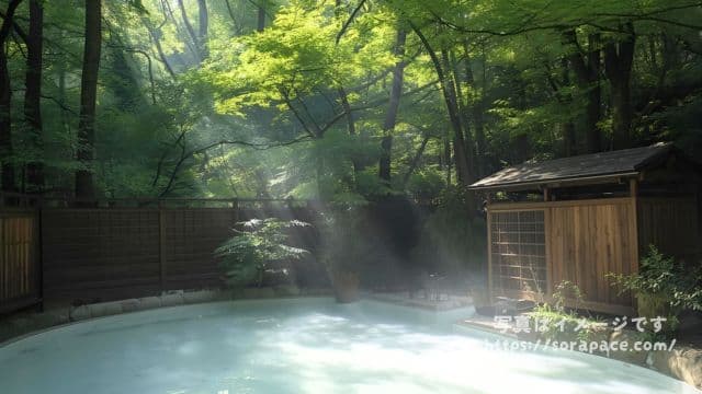 癒し 自然の中の温泉