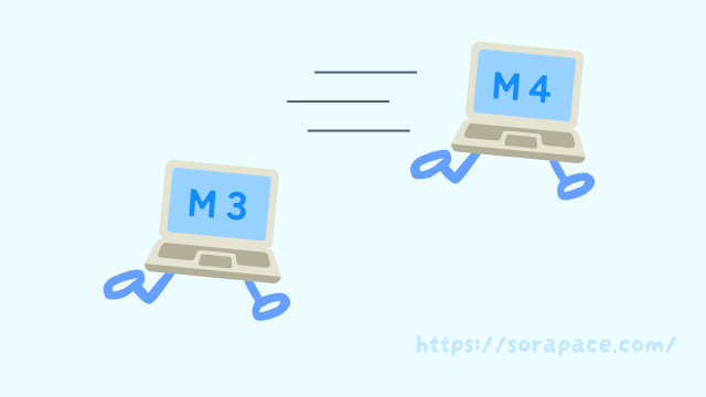 M3とM4を比較をイメージしたイラスト