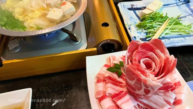 鹿児島の黒豚しゃぶしゃぶ(筆者撮影)